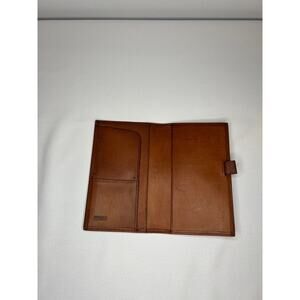 Vintage Coach Leather Checkbook Cover Wallet Organizer Brown Cognac Tab Closure